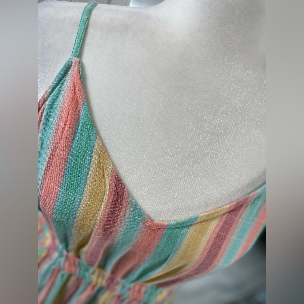 O’Neill Kenzie Striped Summer Sun Dress Women’s Size M Coastal Beach Surfer Girl - Picture 9 of 16